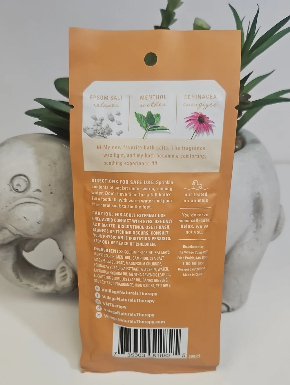 VILLAGE NATURALS THERAPY BATH & BODY BEAUTY BREATHE, CONFORT, & GLOW EPSOM SALTS
